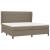 Pat box spring cu saltea, gri taupe, 200x200 cm, textil GartenMobel Dekor