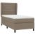 Pat box spring cu saltea, gri taupe, 90x190 cm, textil GartenMobel Dekor