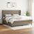 Pat box spring cu saltea, gri taupe, 200x200 cm, textil GartenMobel Dekor