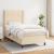 Pat box spring cu saltea, crem, 80x200 cm, textil GartenMobel Dekor