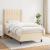 Pat box spring cu saltea, crem, 90x190 cm, textil GartenMobel Dekor