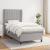Pat box spring cu saltea, gri deschis, 90x200 cm, textil GartenMobel Dekor