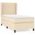 Pat box spring cu saltea, crem, 90x200 cm, textil GartenMobel Dekor