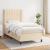 Pat box spring cu saltea, crem, 90x200 cm, textil GartenMobel Dekor