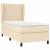 Pat box spring cu saltea, crem, 90x200 cm, textil GartenMobel Dekor