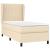 Pat box spring cu saltea, crem, 100x200 cm, textil GartenMobel Dekor