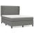Pat box spring cu saltea, gri închis, 140x190 cm, textil GartenMobel Dekor