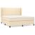 Pat box spring cu saltea, crem, 160x200 cm, material textil GartenMobel Dekor