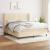 Pat box spring cu saltea, crem, 160x200 cm, material textil GartenMobel Dekor