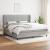 Pat box spring cu saltea, gri deschis, 200x200 cm, textil GartenMobel Dekor