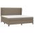 Pat box spring cu saltea, gri taupe, 200x200 cm, textil GartenMobel Dekor
