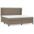 Pat box spring cu saltea, gri taupe, 200x200 cm, textil GartenMobel Dekor