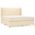 Pat box spring cu saltea, crem, 160x200 cm, material textil GartenMobel Dekor