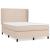 Pat box spring cu saltea, cappuccino, 140x190cm piele ecologică GartenMobel Dekor