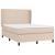 Pat box spring cu saltea, cappuccino, 140x190cm piele ecologică GartenMobel Dekor