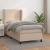 Pat box spring cu saltea, cappuccino, 90x190 cm piele ecologică GartenMobel Dekor