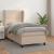 Pat box spring cu saltea, cappuccino, 90x200 cm piele ecologică GartenMobel Dekor