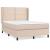 Pat box spring cu saltea, cappuccino, 140x190cm piele ecologică GartenMobel Dekor