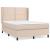 Pat box spring cu saltea, cappuccino, 140x200cm piele ecologică GartenMobel Dekor