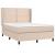 Pat box spring cu saltea, cappuccino, 140x200cm piele ecologică GartenMobel Dekor