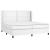Pat box spring cu saltea, alb, 200x200 cm, piele ecologică GartenMobel Dekor
