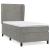 Pat box spring cu saltea, gri deschis, 90x190 cm, catifea GartenMobel Dekor