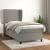 Pat box spring cu saltea, gri deschis, 90x190 cm, catifea GartenMobel Dekor