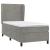 Pat box spring cu saltea, gri deschis, 90x200 cm, catifea GartenMobel Dekor