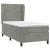 Pat box spring cu saltea, gri deschis, 100x200 cm, catifea GartenMobel Dekor