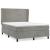 Pat box spring cu saltea, gri deschis, 140x200 cm, catifea GartenMobel Dekor