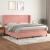 Pat box spring cu saltea, roz, 200x200 cm, catifea GartenMobel Dekor