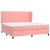 Pat box spring cu saltea, roz, 200x200 cm, catifea GartenMobel Dekor