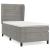 Pat box spring cu saltea, gri deschis, 100x200 cm, catifea GartenMobel Dekor