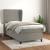 Pat box spring cu saltea, gri deschis, 100x200 cm, catifea GartenMobel Dekor