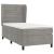 Pat box spring cu saltea, gri deschis, 100x200 cm, catifea GartenMobel Dekor
