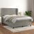 Pat box spring cu saltea, gri deschis, 140x190 cm, catifea GartenMobel Dekor