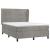 Pat box spring cu saltea, gri deschis, 140x190 cm, catifea GartenMobel Dekor