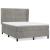 Pat box spring cu saltea, gri deschis, 140x190 cm, catifea GartenMobel Dekor