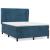 Pat box spring cu saltea, albastru închis, 140x190 cm, catifea GartenMobel Dekor