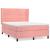 Pat box spring cu saltea, roz, 140x190 cm, catifea GartenMobel Dekor