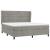 Pat box spring cu saltea, gri deschis, 160x200 cm, catifea GartenMobel Dekor