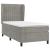 Pat box spring cu saltea, gri deschis, 90x190 cm, catifea GartenMobel Dekor