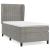 Pat box spring cu saltea, gri deschis, 90x200 cm, catifea GartenMobel Dekor