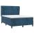 Pat box spring cu saltea, albastru închis, 140x190 cm, catifea GartenMobel Dekor