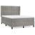 Pat box spring cu saltea, gri deschis, 140x200 cm, catifea GartenMobel Dekor