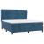 Pat box spring cu saltea, albastru închis, 160x200 cm, catifea GartenMobel Dekor
