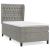 Pat box spring cu saltea, gri deschis, 90x200 cm, catifea GartenMobel Dekor