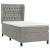 Pat box spring cu saltea, gri deschis, 100x200 cm, catifea GartenMobel Dekor
