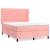 Pat box spring cu saltea, roz, 140x190 cm, catifea GartenMobel Dekor