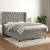 Pat box spring cu saltea, gri deschis, 140x200 cm, catifea GartenMobel Dekor